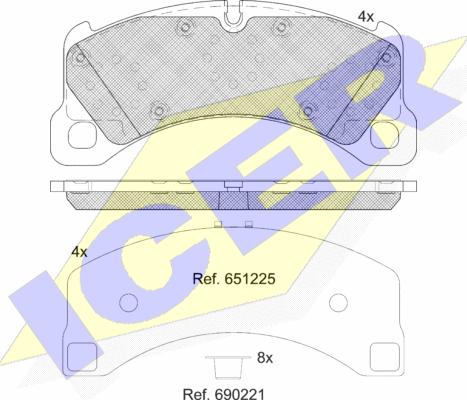 Icer 182206-208 - Bremžu uzliku kompl., Disku bremzes www.autospares.lv