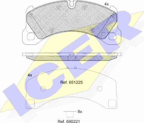 Icer 182206 - Bremžu uzliku kompl., Disku bremzes www.autospares.lv