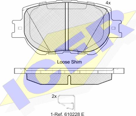 Icer 182200 - Bremžu uzliku kompl., Disku bremzes www.autospares.lv