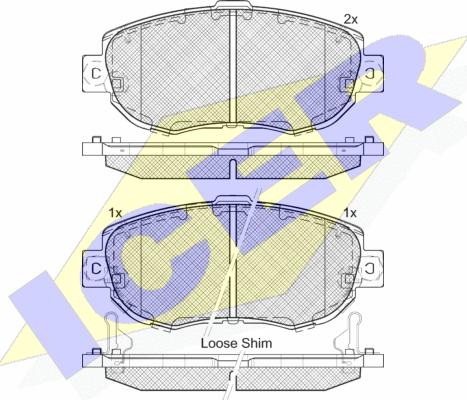 Icer 182203 - Bremžu uzliku kompl., Disku bremzes www.autospares.lv