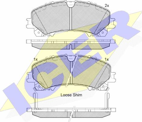 Icer 182202 - Bremžu uzliku kompl., Disku bremzes www.autospares.lv