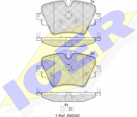 Icer 182216 - Bremžu uzliku kompl., Disku bremzes www.autospares.lv