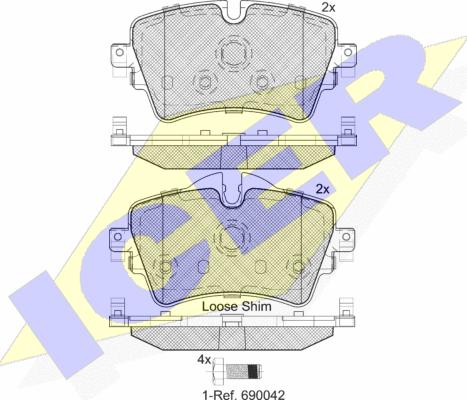 Icer 182211 - Bremžu uzliku kompl., Disku bremzes www.autospares.lv