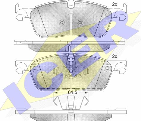 Icer 182236 - Bremžu uzliku kompl., Disku bremzes www.autospares.lv