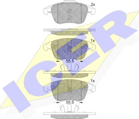 Icer 182231-203 - Bremžu uzliku kompl., Disku bremzes www.autospares.lv