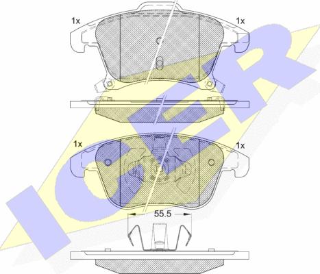 Icer 182231 - Bremžu uzliku kompl., Disku bremzes www.autospares.lv