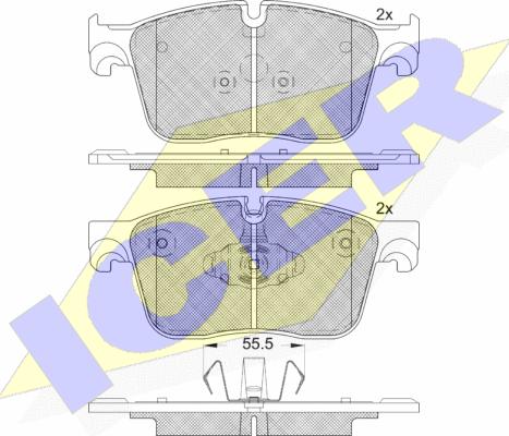 Icer 182238 - Bremžu uzliku kompl., Disku bremzes www.autospares.lv