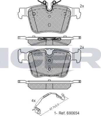 Icer 182232-203 - Bremžu uzliku kompl., Disku bremzes www.autospares.lv