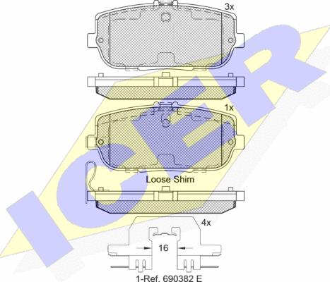 Icer 182229 - Bremžu uzliku kompl., Disku bremzes www.autospares.lv