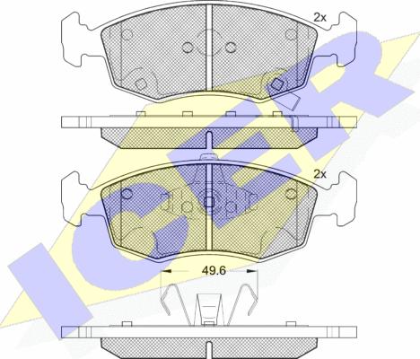 Icer 182225 - Bremžu uzliku kompl., Disku bremzes www.autospares.lv