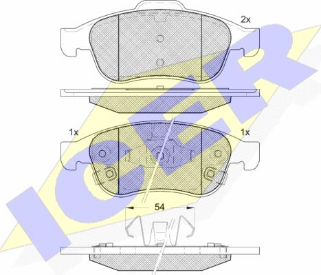 Icer 182228 - Bremžu uzliku kompl., Disku bremzes www.autospares.lv