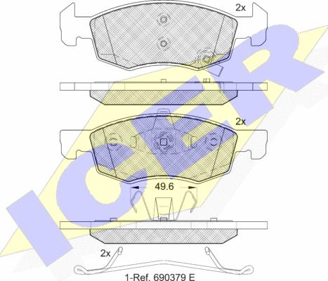 Icer 182223 - Bremžu uzliku kompl., Disku bremzes www.autospares.lv