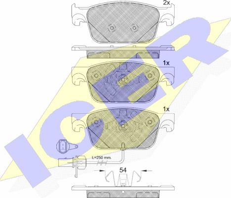 Icer 182270 - Bremžu uzliku kompl., Disku bremzes www.autospares.lv