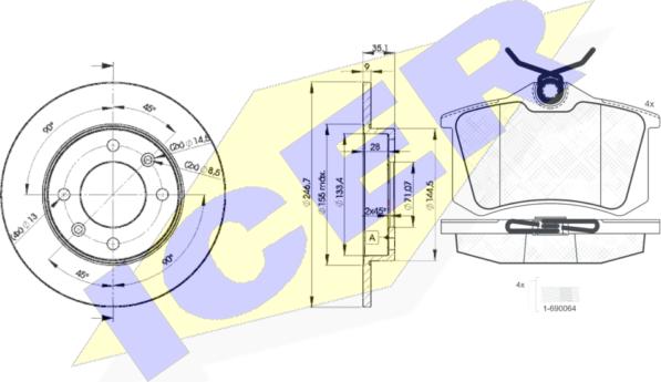 Icer 30697-4746 - Bremžu komplekts, Disku bremzes www.autospares.lv