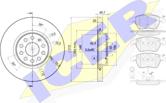 Icer 31567-5618 - Bremžu komplekts, Disku bremzes www.autospares.lv