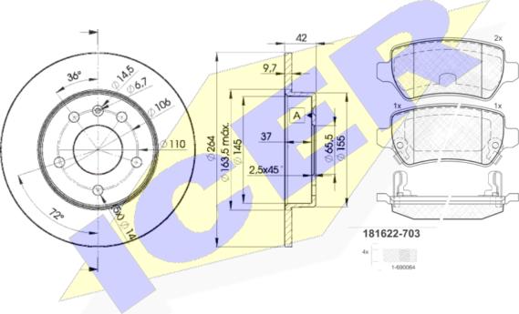 Icer 31622-9110 - Bremžu komplekts, Disku bremzes www.autospares.lv