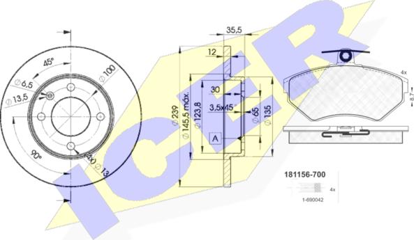 Icer 31156-3300 - Bremžu komplekts, Disku bremzes www.autospares.lv