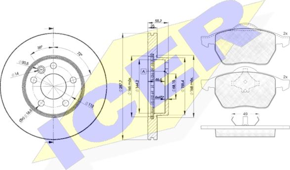 Icer 31139-1093 - Bremžu komplekts, Disku bremzes www.autospares.lv