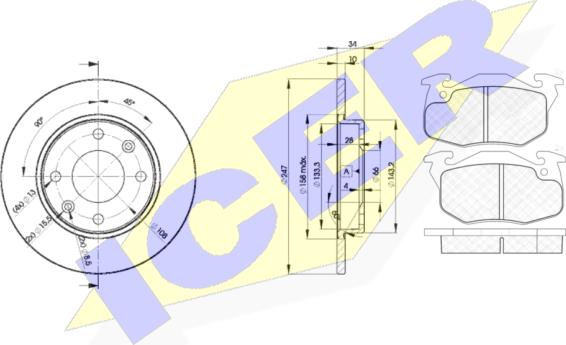 Icer 31120-4689 - Bremžu komplekts, Disku bremzes www.autospares.lv