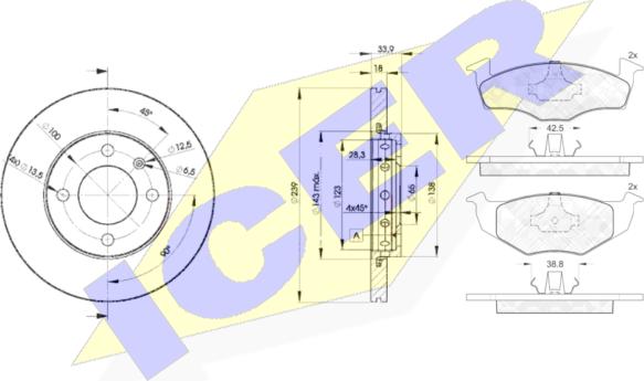 Icer 31178-5303 - Bremžu komplekts, Disku bremzes autospares.lv