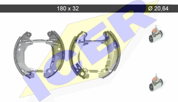 Icer 79KT0064 C - Brake Shoe Set www.autospares.lv