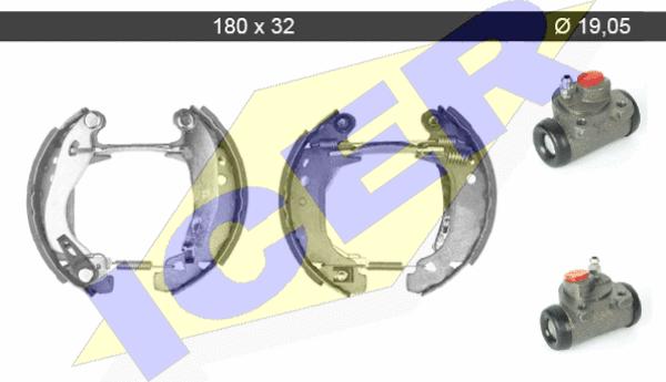 Icer 79KT0061 C - Brake Shoe Set www.autospares.lv