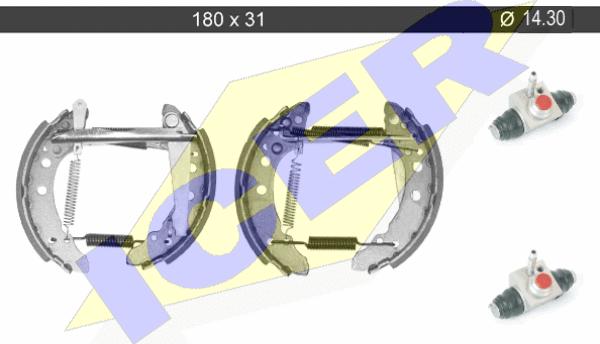 Icer 79KT0001 C - Bremžu loku komplekts www.autospares.lv