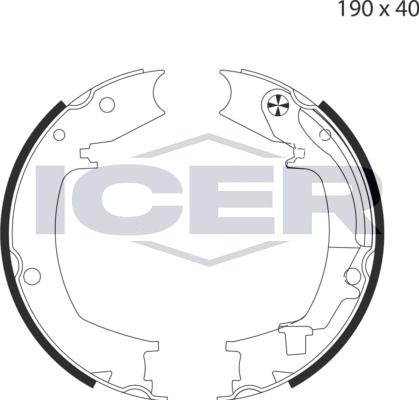 Icer 79PB4043 C - Brake Shoe Set, parking brake www.autospares.lv