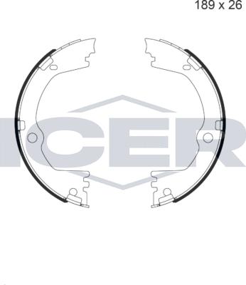 Icer 79PB4056 C - Brake Shoe Set, parking brake www.autospares.lv