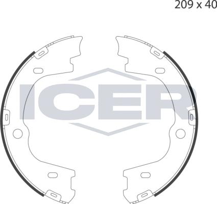 Icer 79PB4051 C - Brake Shoe Set, parking brake www.autospares.lv