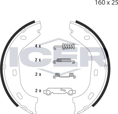 Icer 79PB4005 C - Bremžu loku kompl., Stāvbremze autospares.lv