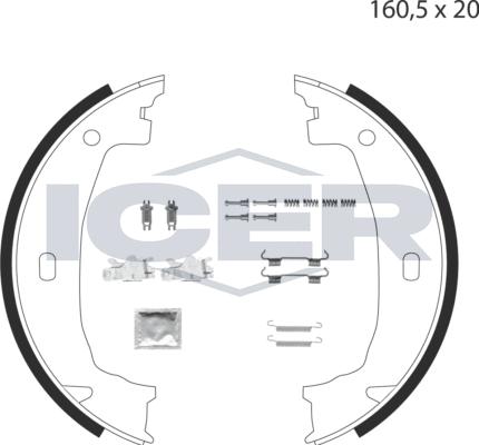 Icer 79PB4001 C - Bremžu loku kompl., Stāvbremze www.autospares.lv