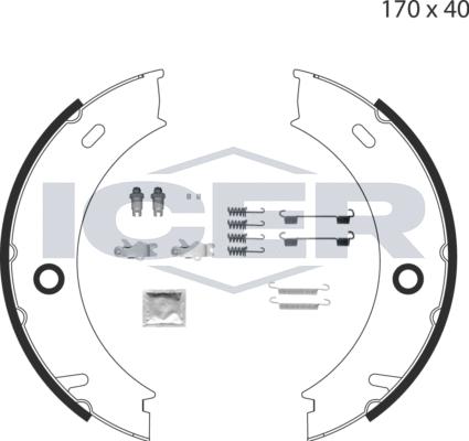 Icer 79PB4008 C - Brake Shoe Set, parking brake www.autospares.lv