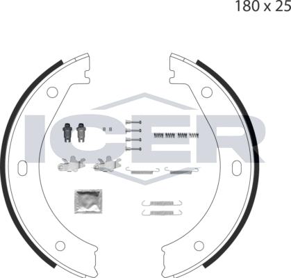 Icer 79PB4002 C - Bremžu loku kompl., Stāvbremze www.autospares.lv