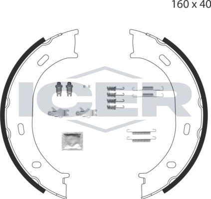 Icer 79PB4007 C - Bremžu loku kompl., Stāvbremze www.autospares.lv