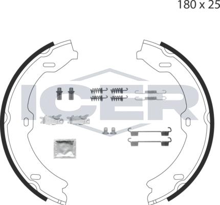 Icer 79PB4015 C - Bremžu loku kompl., Stāvbremze www.autospares.lv