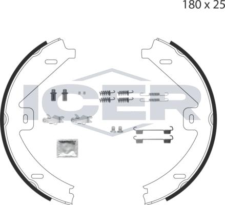 Icer 79PB4016 C - Bremžu loku kompl., Stāvbremze www.autospares.lv