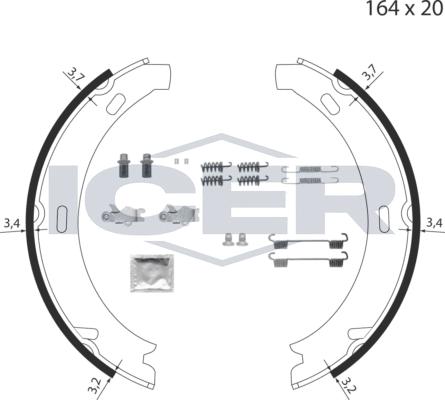 Icer 79PB4012 C - Bremžu loku kompl., Stāvbremze www.autospares.lv