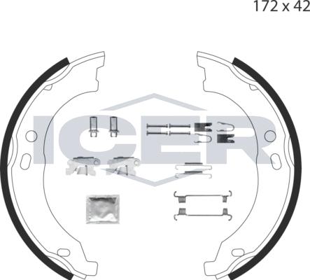 Icer 79PB4020 C - Bremžu loku kompl., Stāvbremze autospares.lv