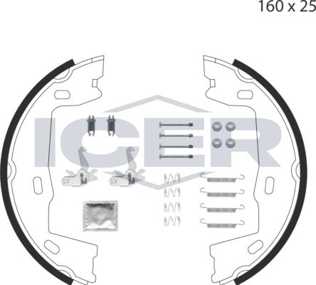 Icer 79PB4021 C - Bremžu loku kompl., Stāvbremze autospares.lv