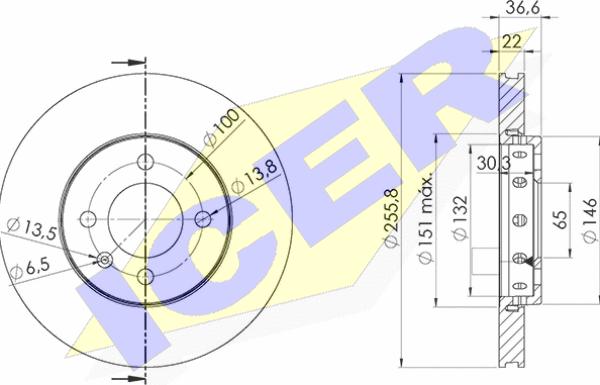 Icer 78BD9614-2 - Brake Disc www.autospares.lv