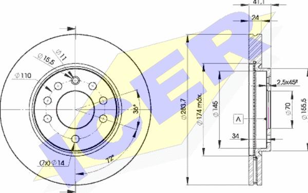 Icer 78BD9047-2 - Bremžu diski autospares.lv