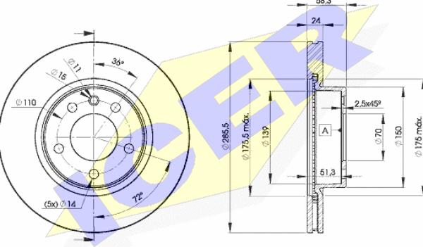 Icer 78BD9054-2 - Bremžu diski autospares.lv