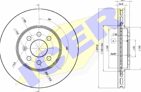 Icer 78BD9001-2 - Bremžu diski www.autospares.lv