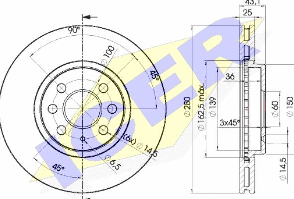 Icer 78BD9007-2 - Bremžu diski www.autospares.lv