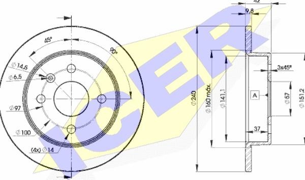 Icer 78BD9108-2 - Bremžu diski www.autospares.lv