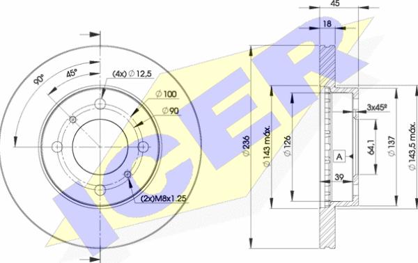 Icer 78BD9282-2 - Bremžu diski www.autospares.lv