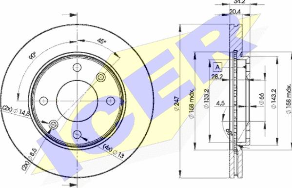 Icer 78BD4694-2 - Тормозной диск www.autospares.lv