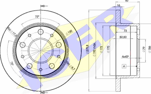 Icer 78BD4696-1 - Тормозной диск www.autospares.lv