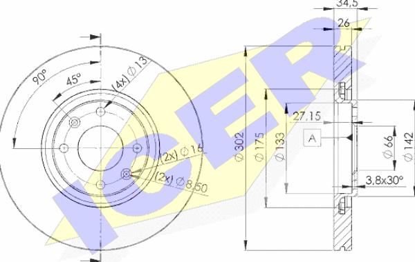 Icer 78BD4698-2 - Тормозной диск www.autospares.lv